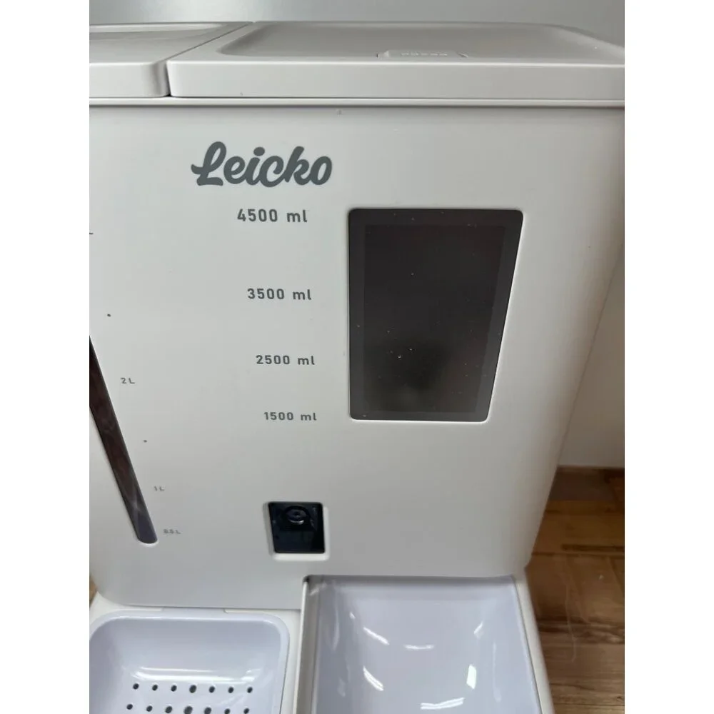 Leicko 4500ml Automatic Pet Feeder With LCD Display & Dual Bowls For Food & Wate